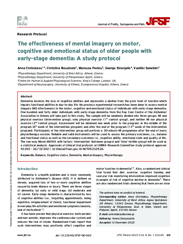 (PDF) The effectiveness of mental imagery on motor, cognitive and ...