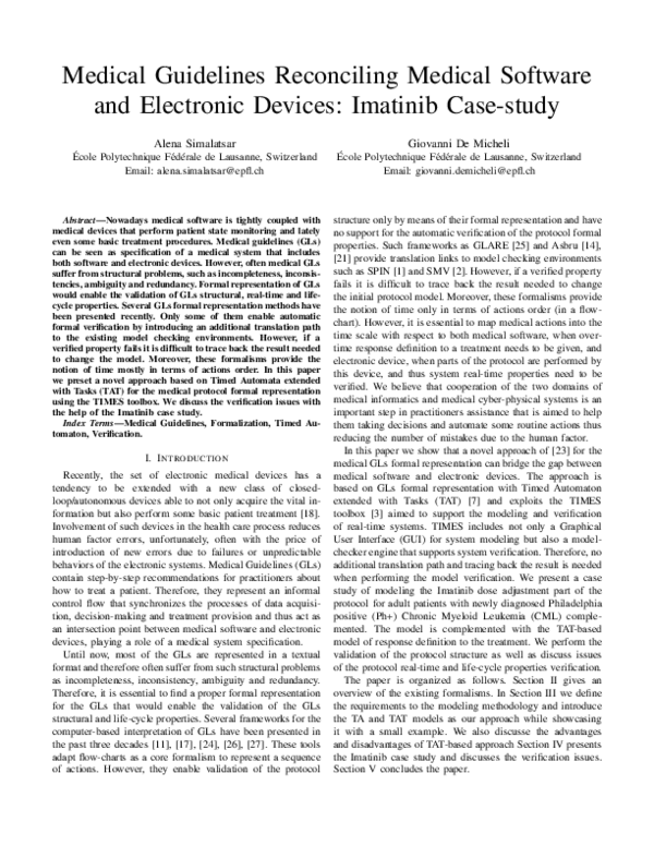 (PDF) Medical guidelines reconciling medical software and electronic ...