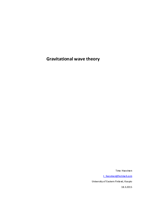 (PDF) Gravitational Wave Theory