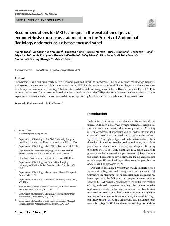 (PDF) Recommendations for MRI technique in the evaluation of pelvic ...