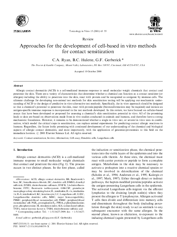 (PDF) Approaches for the development of cell-based in vitro methods for ...