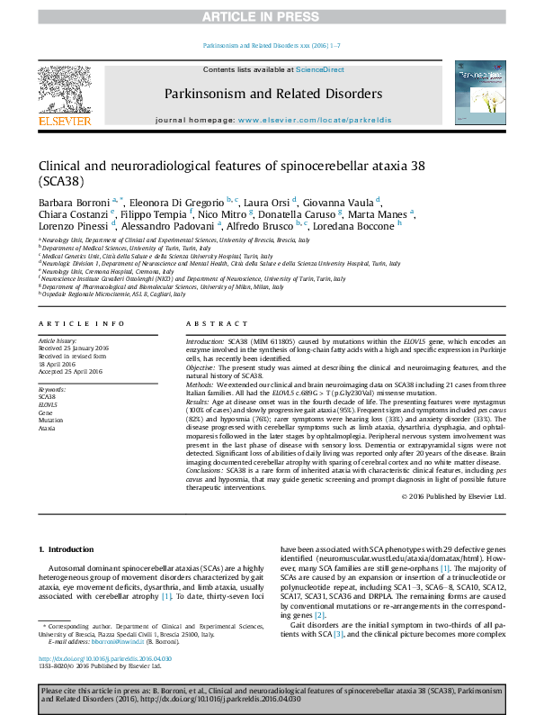 (PDF) Clinical and Neuroradiological Features of Spinocerebellar Ataxia ...