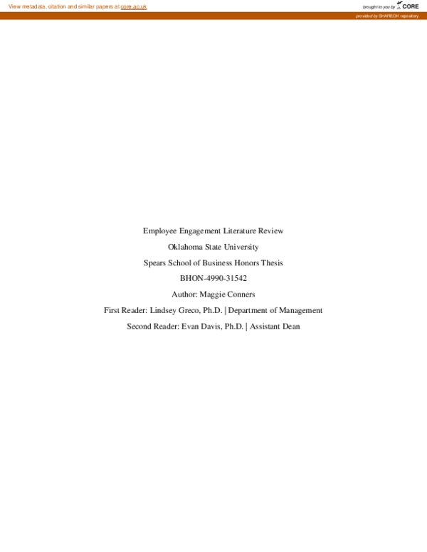  pdf literature review on employee engagement at bank of oklahoma