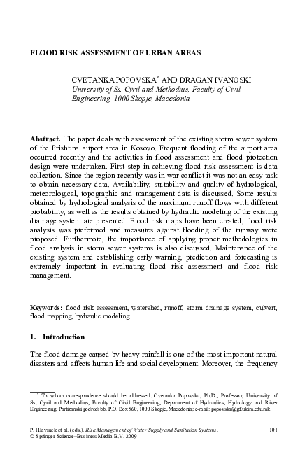 (PDF) Flood Risk Assessment of Urban Areas