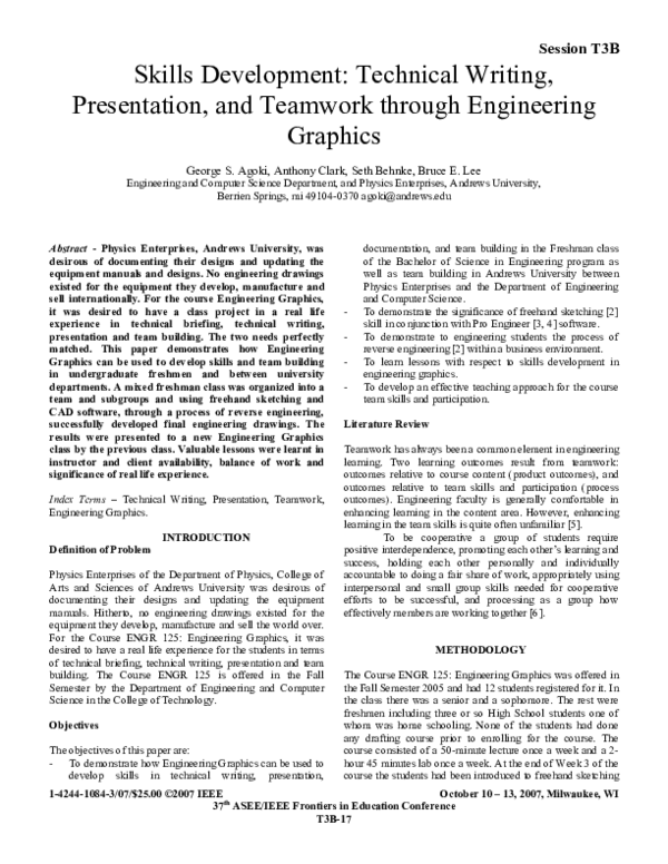 (PDF) Skills development: Technical writing, presentation, and teamwork ...