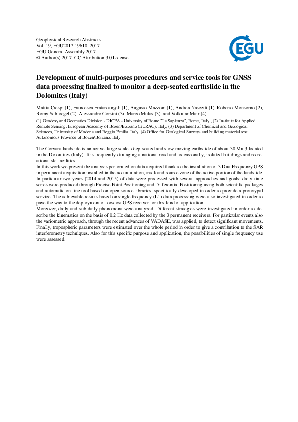 (PDF) Development of multi-purposes procedures and service tools for ...