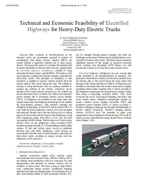 (PDF) Technical and Economic Feasibility of Electrified Highways for ...