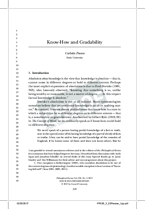 (PDF) Know-How and Gradability