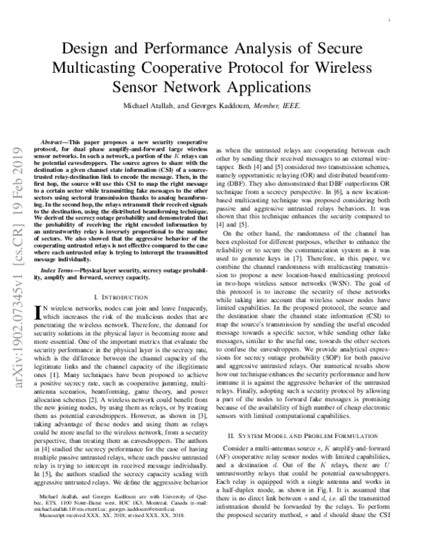 (PDF) Design and Performance Analysis of Secure Multicasting ...