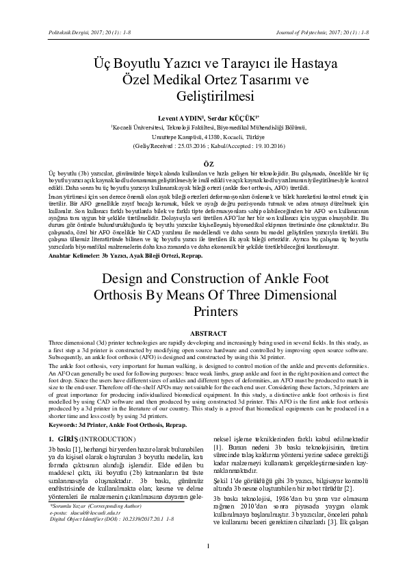 (PDF) Design and Construction of Ankle Foot Orthosis By Means Of Three ...