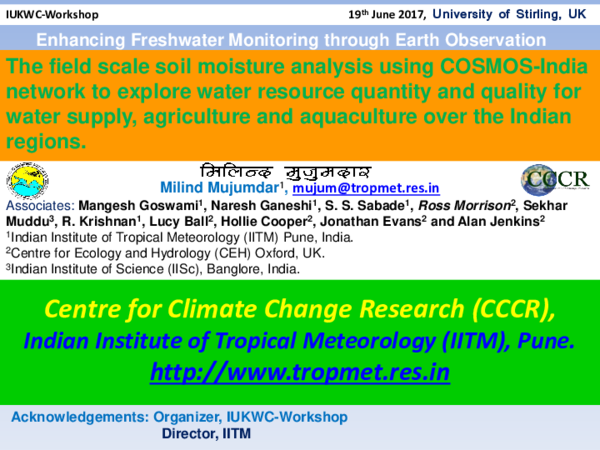(PDF) The field scale soil moisture analysis using COSMOS-India network ...
