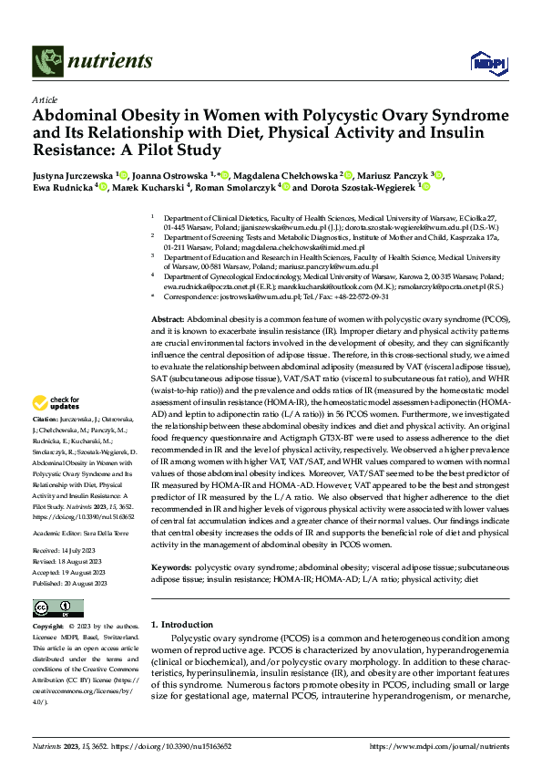 (PDF) Abdominal Obesity in Women with Polycystic Ovary Syndrome and Its ...