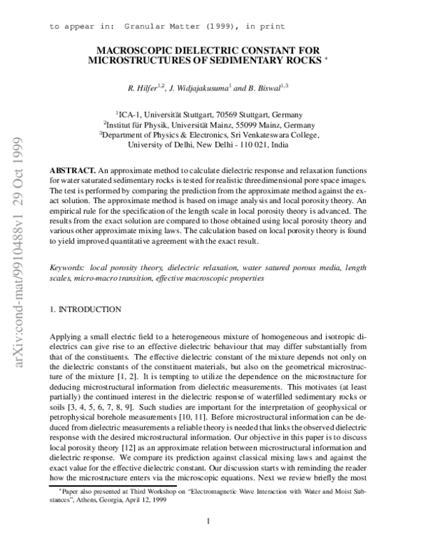 (PDF) Macroscopic dielectric constant for microstructures of ...