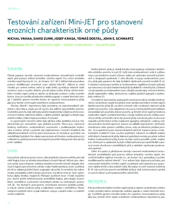 (PDF) Testování zařízení Mini-JET pro stanovení erozních charakteristik ...