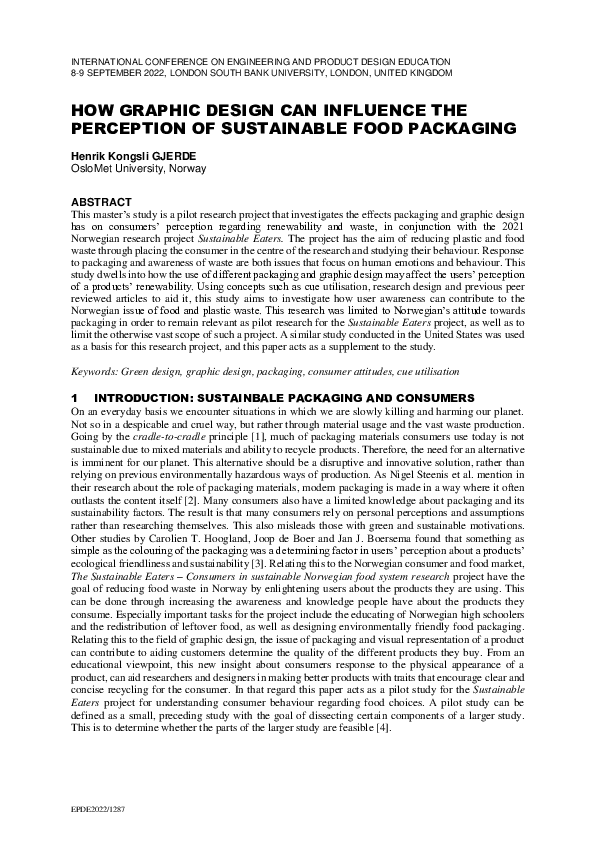 (PDF) How Graphic Design Can Influence the Perception of Sustainable ...