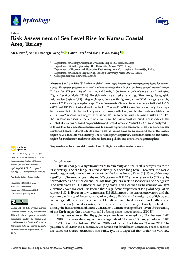 (PDF) Risk Assessment of Sea Level Rise for Karasu Coastal Area, Turkey