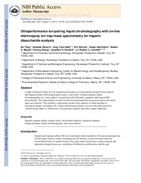 (PDF) Ultra-performance ion-pairing liquid chromatography with on-line ...
