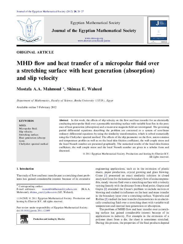 (PDF) MHD flow and heat transfer of a micropolar fluid over a nonlinear ...