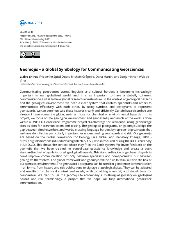 (PDF) Geomojis - A global symbology for communicating geosciences