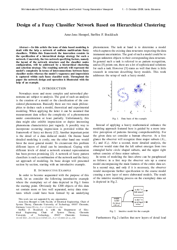 (PDF) Design of a Fuzzy Classifier Network Based on Hierarchical Clustering