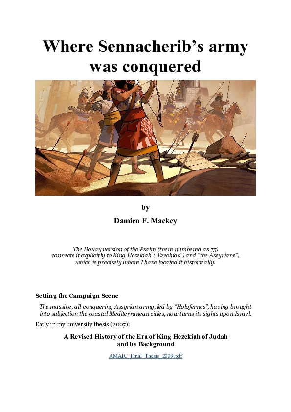 (DOC) Where Sennacherib’s army was conquered