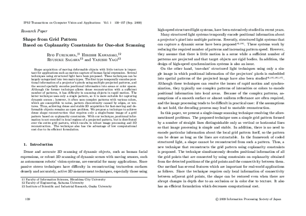 (PDF) Shape from Grid Pattern Based on Coplanarity Constraints for One ...