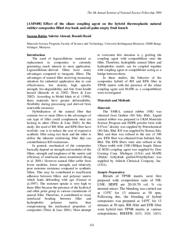 (PDF) AMN08) Effect of the silane coupling agent on the hybrid