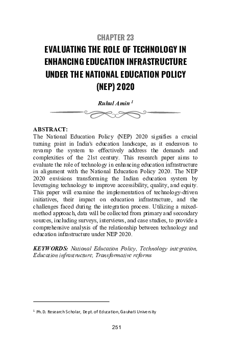 (PDF) EVALUATING THE ROLE OF TECHNOLOGY IN ENHANCING EDUCATION ...