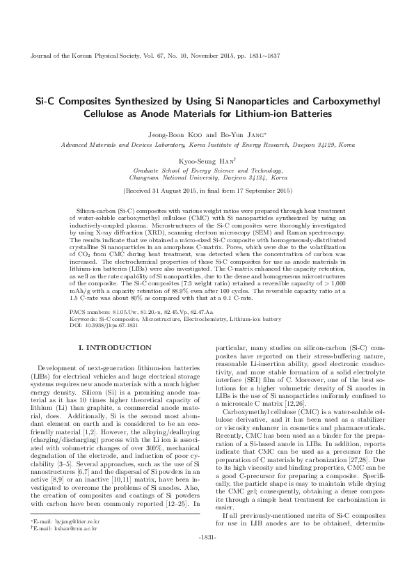 (PDF) Si-C composites synthesized by using Si nanoparticles and ...