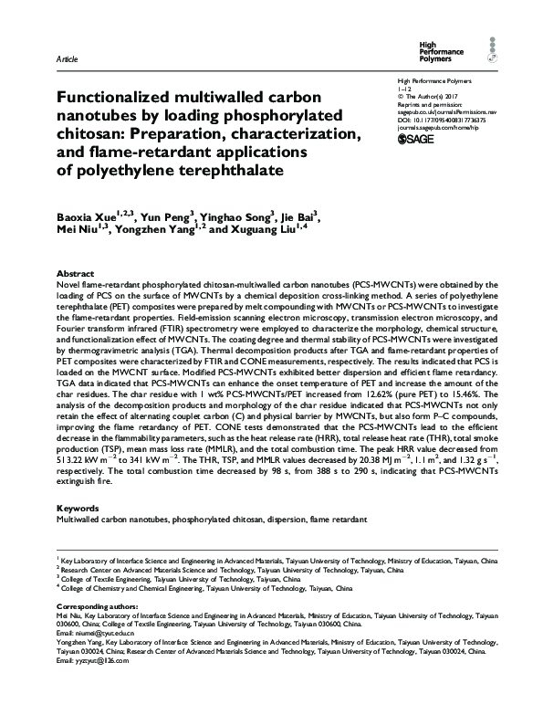 (PDF) Functionalized multiwalled carbon nanotubes based hydrogen gas sensor