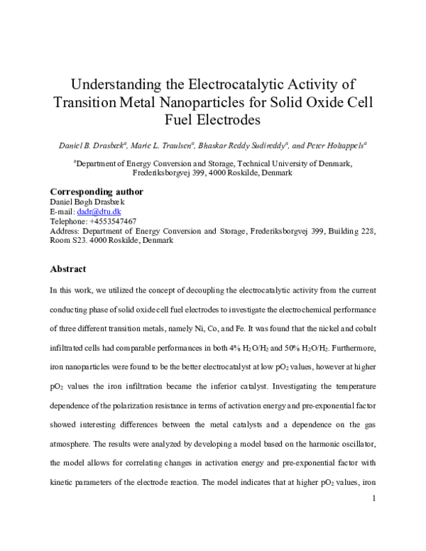 (PDF) Understanding the electrocatalytic activity of transition metal ...