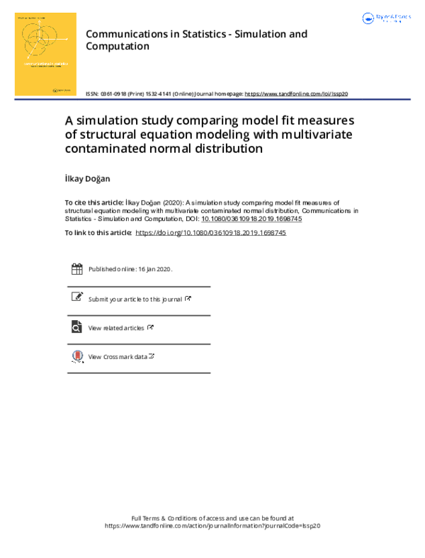 (PDF) A simulation study comparing model fit measures of structural ...