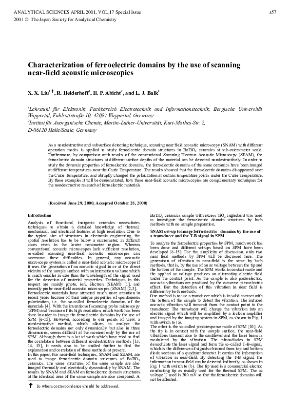 (PDF) Characterization of Ferroelectric Domains by the Use of Scanning ...