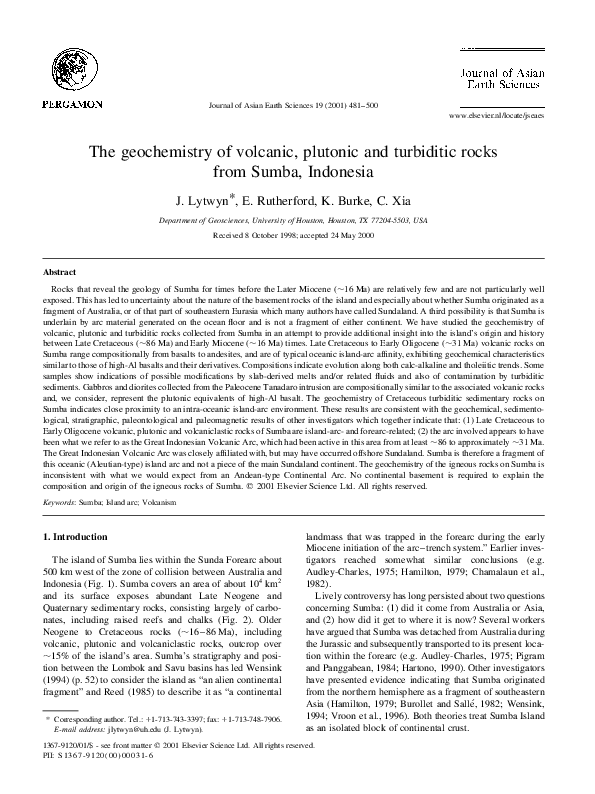 (PDF) The geochemistry of volcanic, plutonic and turbiditic rocks from ...