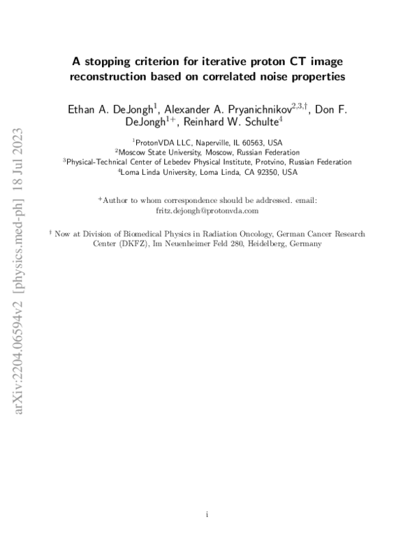 (PDF) A stopping criterion for iterative proton CT image reconstruction ...