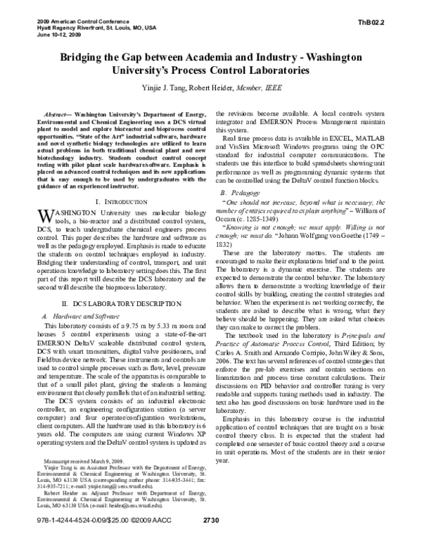 (PDF) Bridging the gap between academia and industry - Washington ...