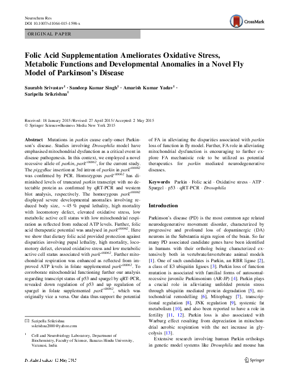 (PDF) Folic Acid Supplementation Ameliorates Oxidative Stress ...