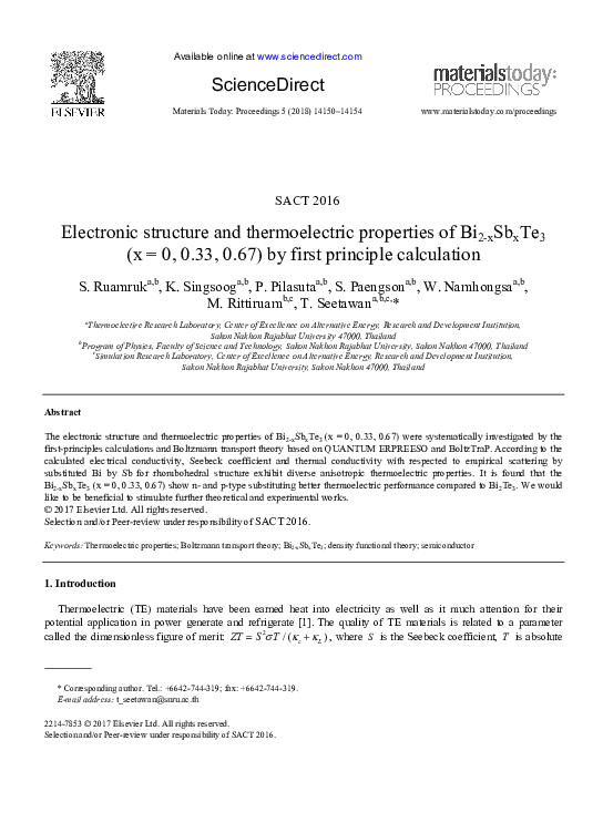(PDF) Electronic Structure and Thermoelectric Properties of Ytterbium ...
