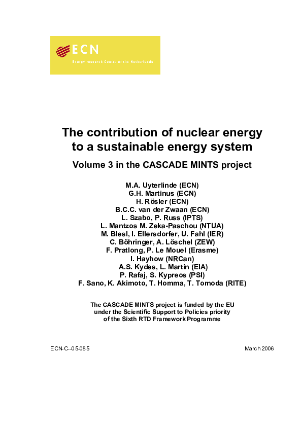(PDF) The Contribution of Nuclear Energy to a Sustainable Energy System