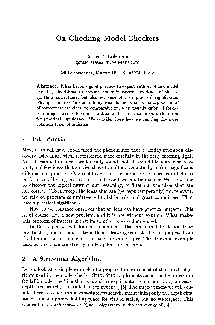 (PDF) On checking model checkers