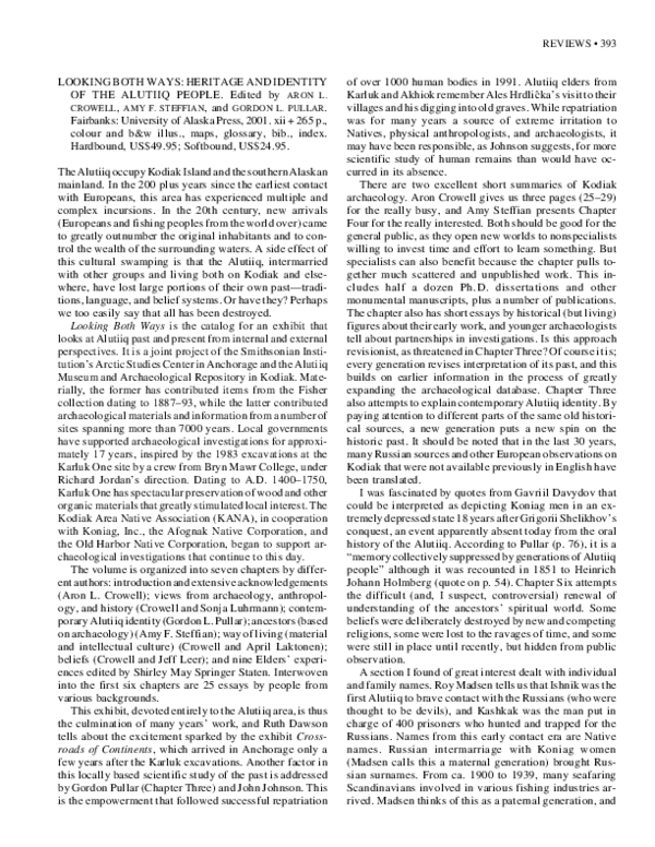 (PDF) Response to Lee and Graburn's review of Looking Both Ways