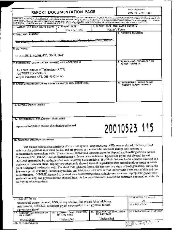 (PDF) Biodegradability and microbial toxicity of aircraft fuel system