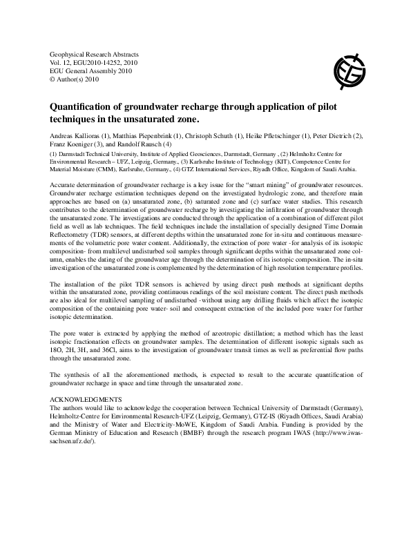 (PDF) Quantification of groundwater recharge through application of ...