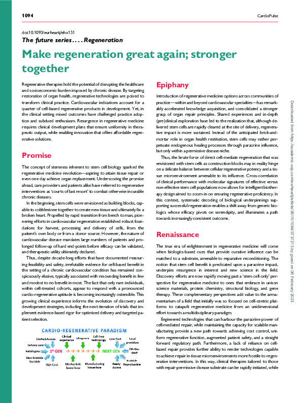 (PDF) Make regeneration great again; stronger together
