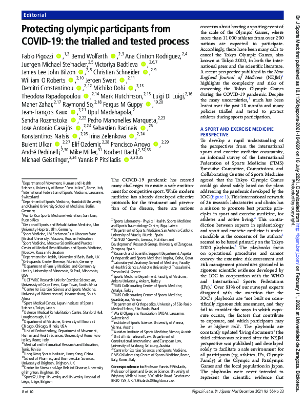 (PDF) Protecting olympic participants from COVID-19: the trialled and ...