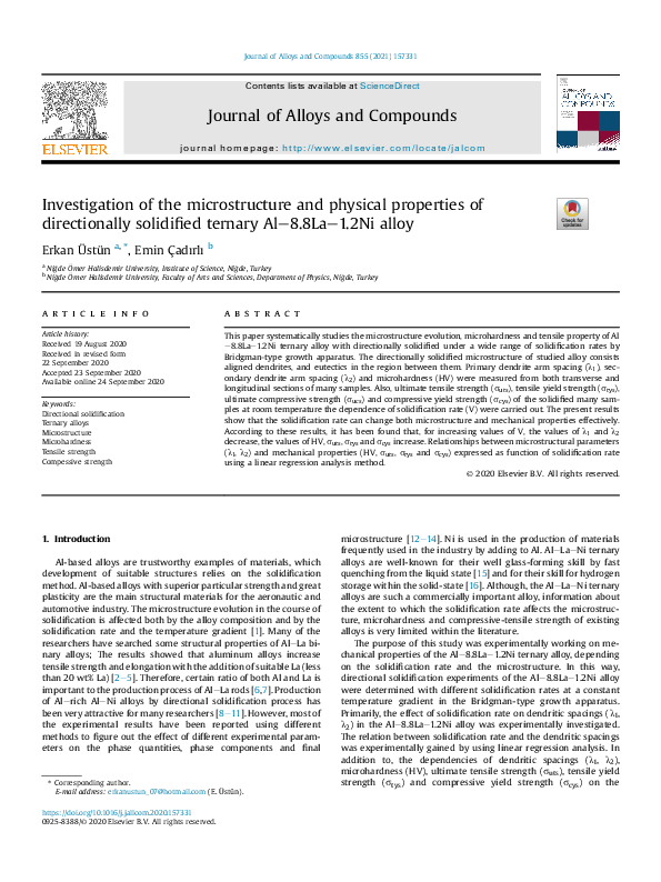 (PDF) Investigation of Microstructure and Physical Properties of Nickel ...