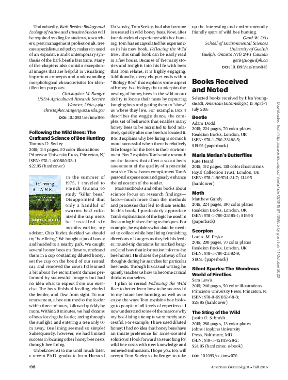 (PDF) Following the Wild Bees: The Craft and Science of Bee Hunting