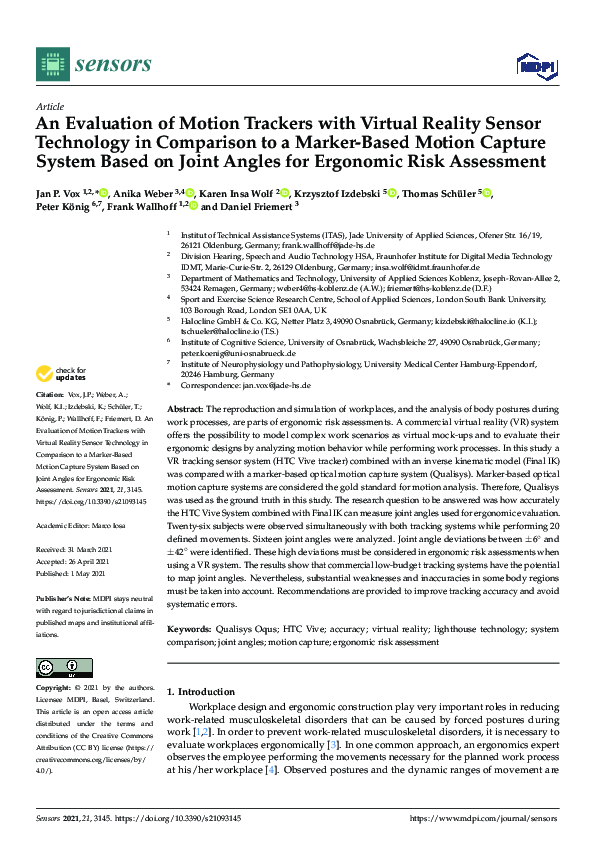 (PDF) An Evaluation of Motion Trackers with Virtual Reality Sensor ...