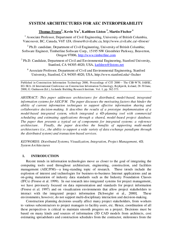 (PDF) System architectures for AEC interoperability