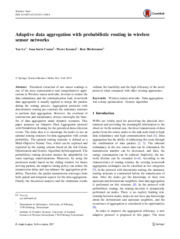 (PDF) Adaptive data aggregation with probabilistic routing in wireless ...